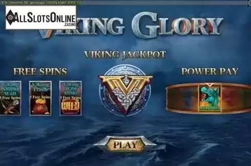 Start Screen. Viking Glory from Pariplay