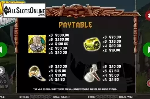 Paytable 1. Viking Hoard from CORE Gaming