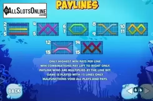 Paytable 6. Wacky Waters from Playtech