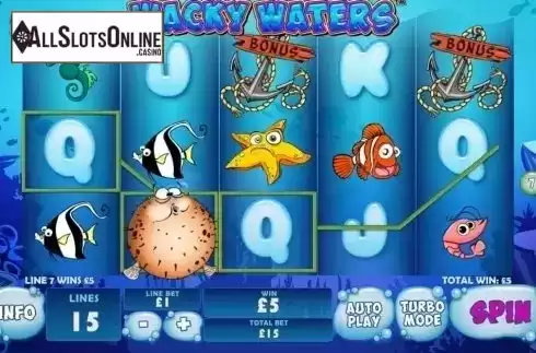 Win screen. Wacky Waters from Playtech