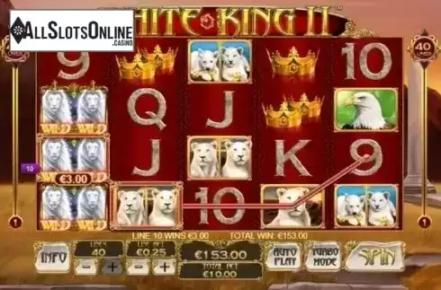 Win Screen. White King 2 from Playtech