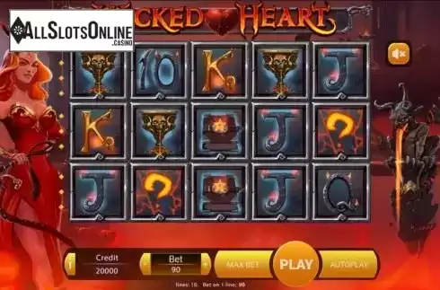 Reel Screen. Wicked Heart from Mancala Gaming