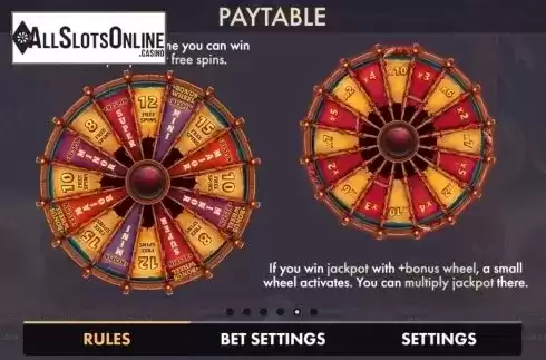 Paytable screen 4. Wild Buffalo from NetGame