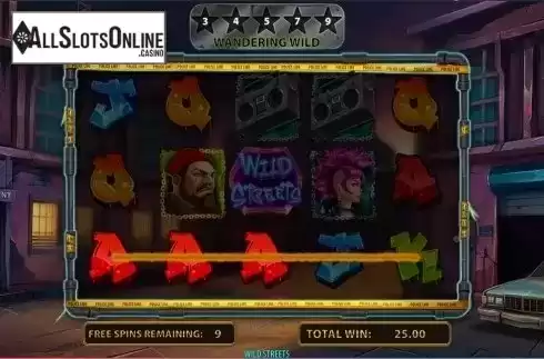 Free spins screen 1. Wild Streets from Red7