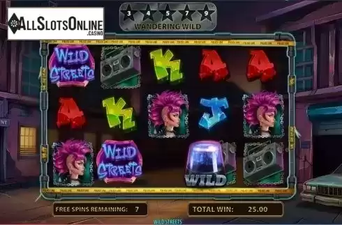 Free spins screen 2. Wild Streets from Red7