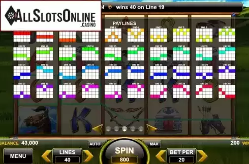 Paylines. Wild Warrior from Spin Games