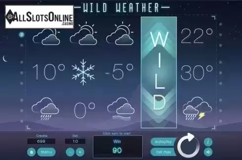 Expanding Symbols screen. Wild Weather from Tom Horn Gaming