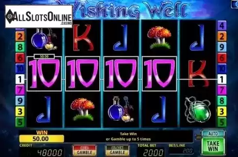 Win screen. Wishing Well from Reel Time Gaming