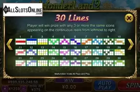 Lines. Wonderland 2 from CQ9Gaming