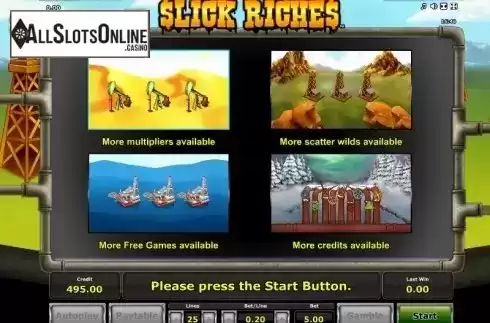 Bonus game screen 1. Slick Riches from Greentube