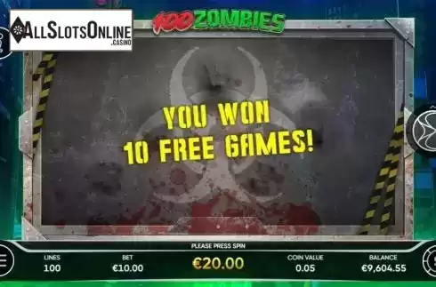 Free Spins 1. 100 Zombies from Endorphina
