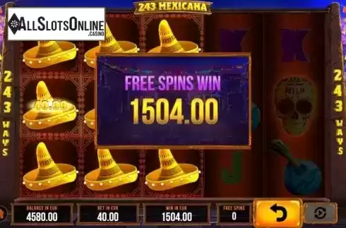 Big Win screen. 243 Mexicana from SYNOT