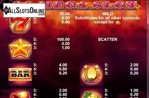 Paytable 1. 20 Mega Slot from Casino Technology