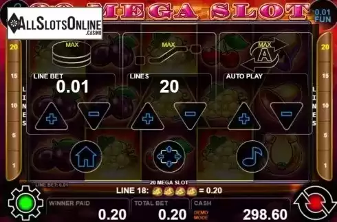 Paytable 4. 20 Mega Slot from Casino Technology