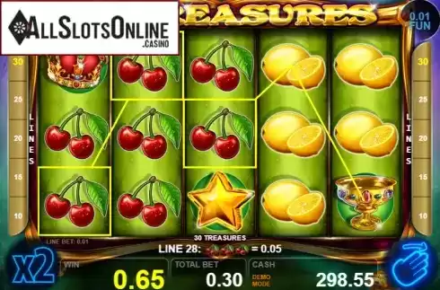 Win screen 2. 30 Treasures from Casino Technology