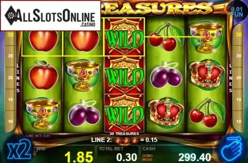 Win screen 1. 30 Treasures from Casino Technology