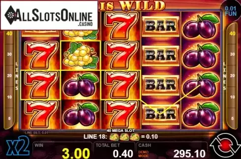 Win screen 2. 40 Mega Slot from Casino Technology