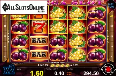 Win screen 3. 40 Mega Slot from Casino Technology