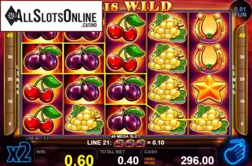 Win screen 1. 40 Mega Slot from Casino Technology