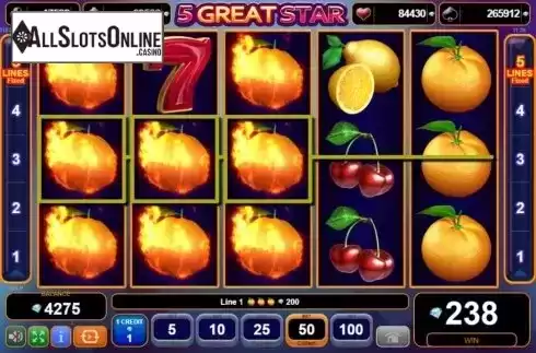 Win Screen 2. 5 Great Star from EGT