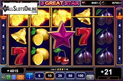 Win Screen 3. 5 Great Star from EGT