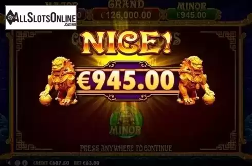 Win Screen. 5 Lions Gold from Pragmatic Play