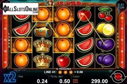 Win Screen 1. 50 Treasures from Casino Technology
