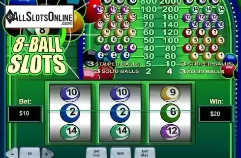 Win screen. 8 Ball Slots from Playtech