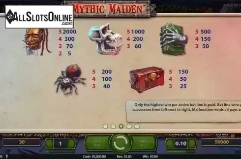 Screen6. Mythic Maiden from NetEnt
