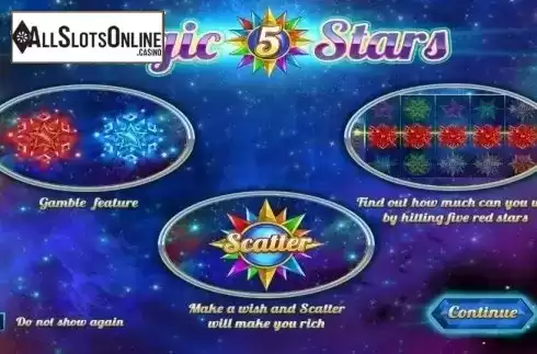 Start Screen. Magic Stars 5 from Wazdan
