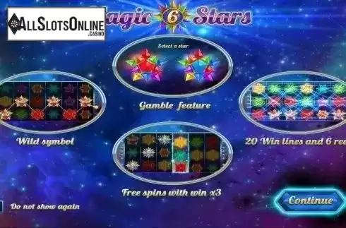Start Screen. Magic Stars 6 from Wazdan