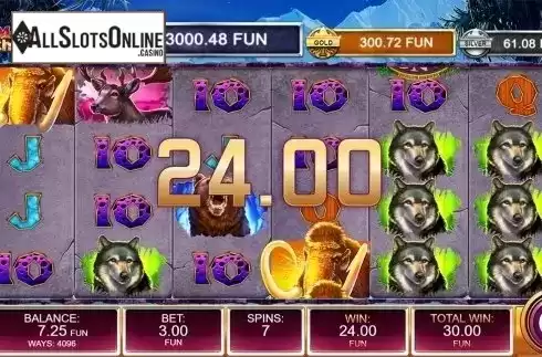 Free spins screen. Mammoth Chase from Kalamba Games