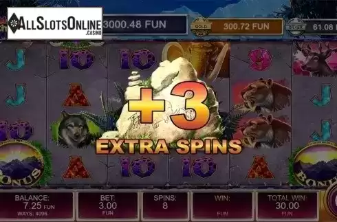 Free spins screen 2. Mammoth Chase from Kalamba Games