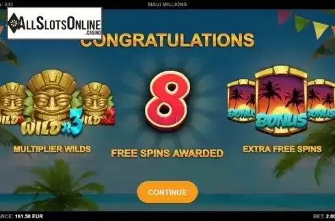 Free Spins 1. Maui Millions from Kalamba Games
