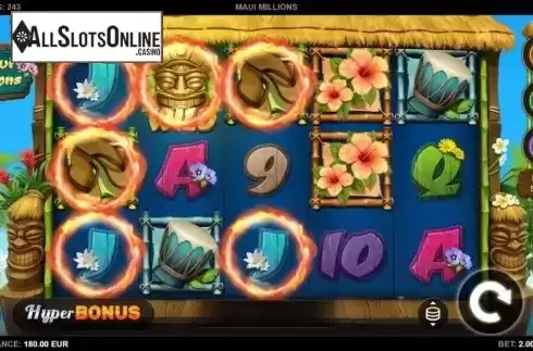 Win Screen. Maui Millions from Kalamba Games