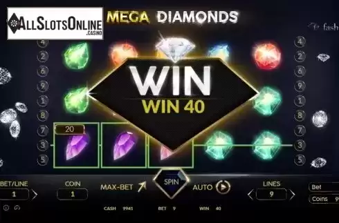 Win screen 1. Mega Diamonds from BetConstruct