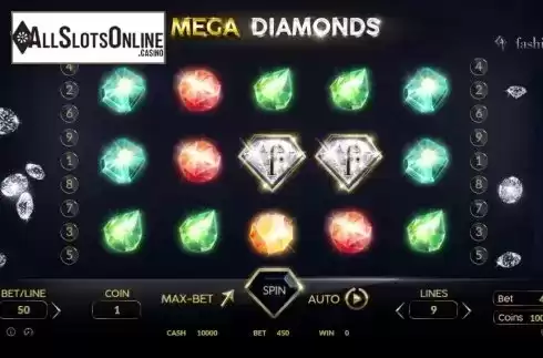 Reel screen. Mega Diamonds from BetConstruct