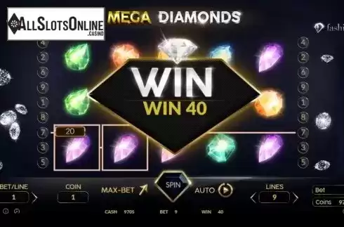 Win screen 3. Mega Diamonds from BetConstruct