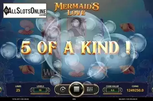 Win Screen. Mermaid's Love from Leap Gaming