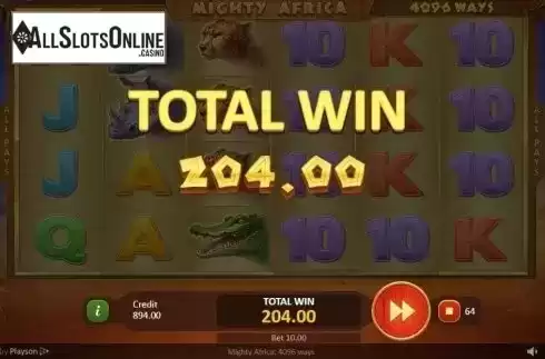 Free Spins Win. Mighty Africa from Playson