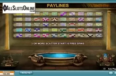 Paytable 2. Mighty Sphinx from NeoGames