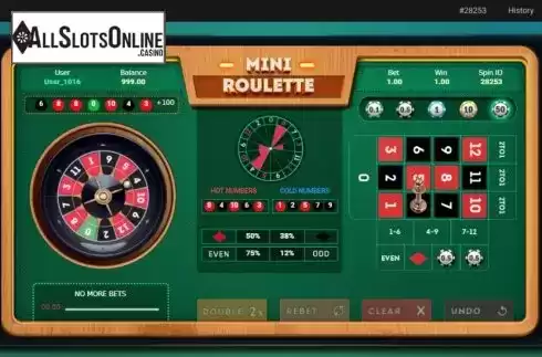 Game Screen. Mini Roulette (NetEnt) from NetEnt