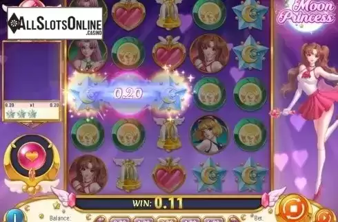 Win screen. Moon Princess from Play'n Go