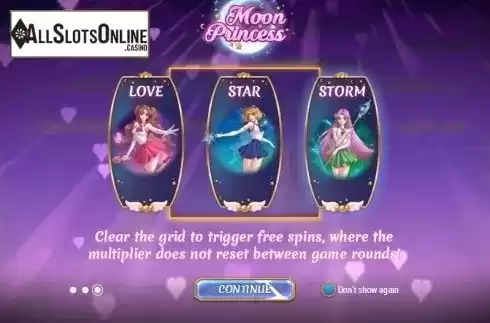 Intro Screen 3. Moon Princess from Play'n Go