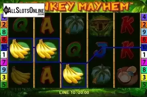Win screen. Monkey Mayhem from Merkur