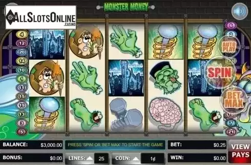 Game Workflow screen. Monster Money from Bwin.Party