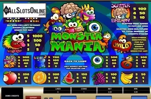 Screen2. Monster Mania from Microgaming