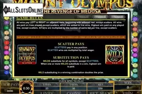 Screen2. Mount Olympus from Microgaming