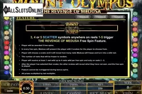 Screen4. Mount Olympus from Microgaming