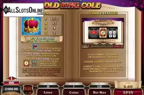Screen2. Old King Cole from Microgaming